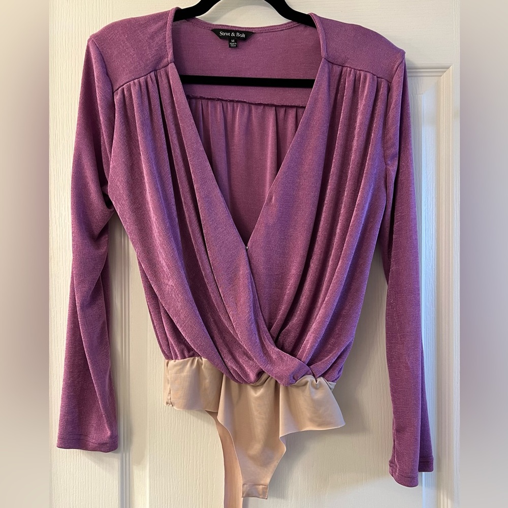 Strut and bolt purple bodysuit size medium